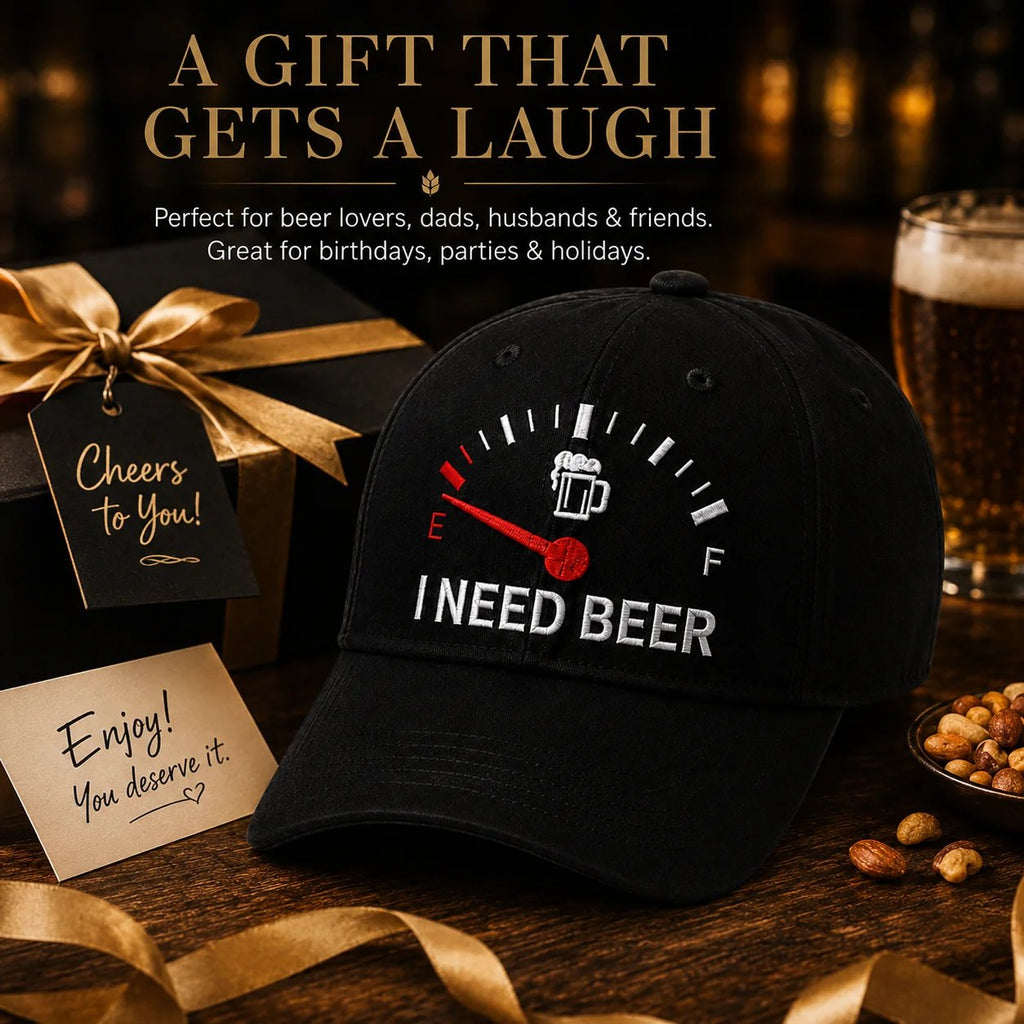 🍺 'JAG BEHÖVER ÖL' broderad basebollkeps – Unisex minneskeps 🧢