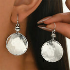 Vintage Hammered Metal Teardrop Earrings