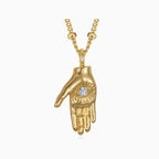 Gold Hand Gesture Pendant Necklace