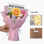 Handmade Crochet Sunflower Bouquet Cute Artificial Flower Arrangement