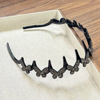 Women's Sparkling Butterfly Wave Headband – Volumizing Effect for a High Crown & Face-Washing Clip