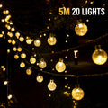 LED Solar Bubble String Lights Outdoor Waterproof Garden Lawn Holiday
