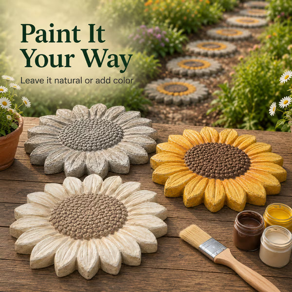 🌻 Turn Concrete Into Garden Sunshine! DIY Sunflower Stepping Stone Mold ￡14.99 ✨