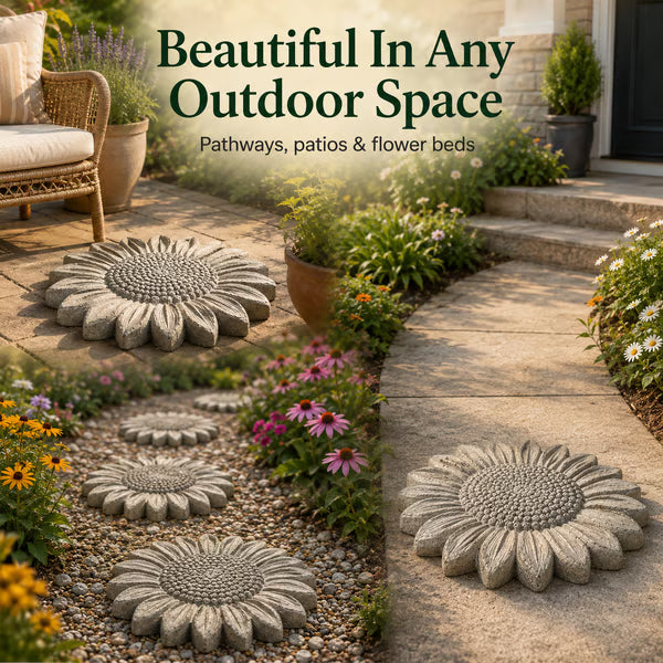 🌻 Turn Concrete Into Garden Sunshine! DIY Sunflower Stepping Stone Mold ￡14.99 ✨