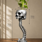 Gothic Skull Planter And Skeleton Vase Spooky Home Decor