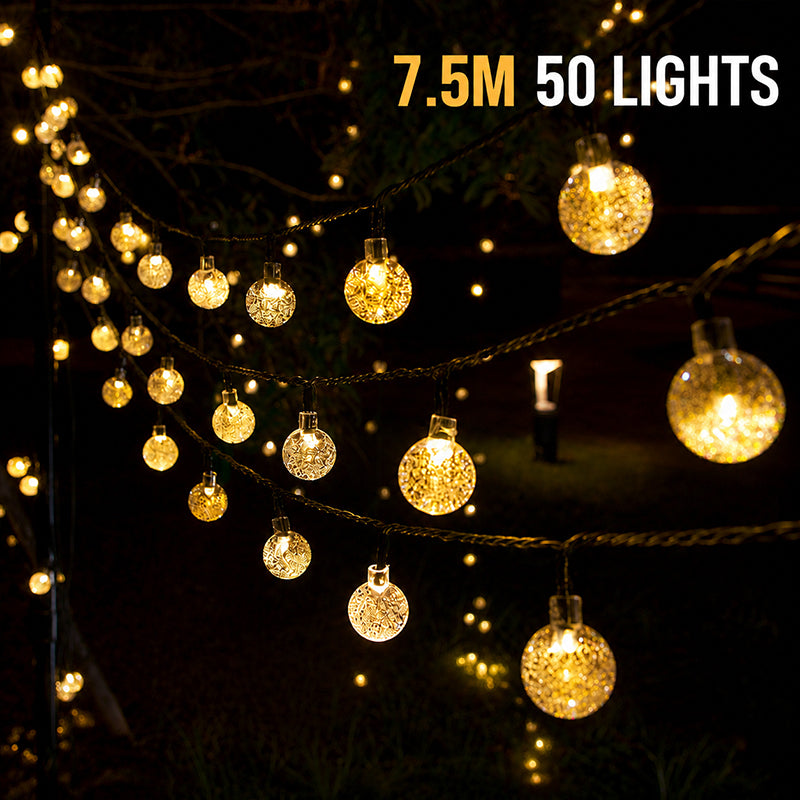 LED Solar Bubble String Lights Outdoor Waterproof Garden Lawn Holiday