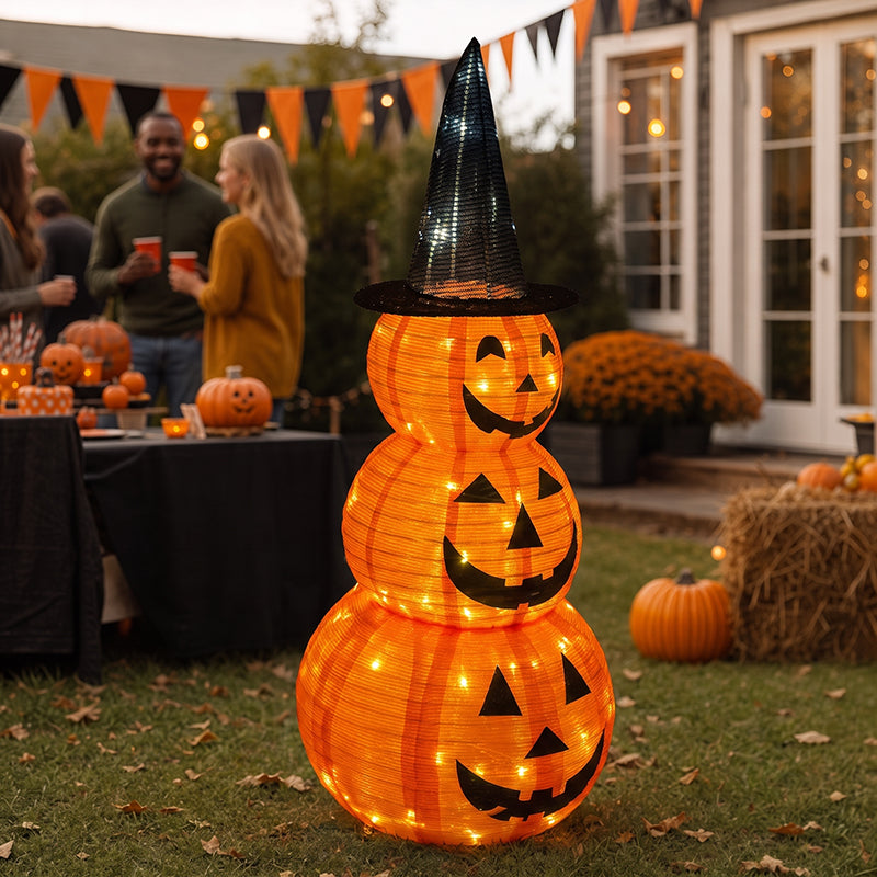 Halloween Light-Up Pumpkin Tower