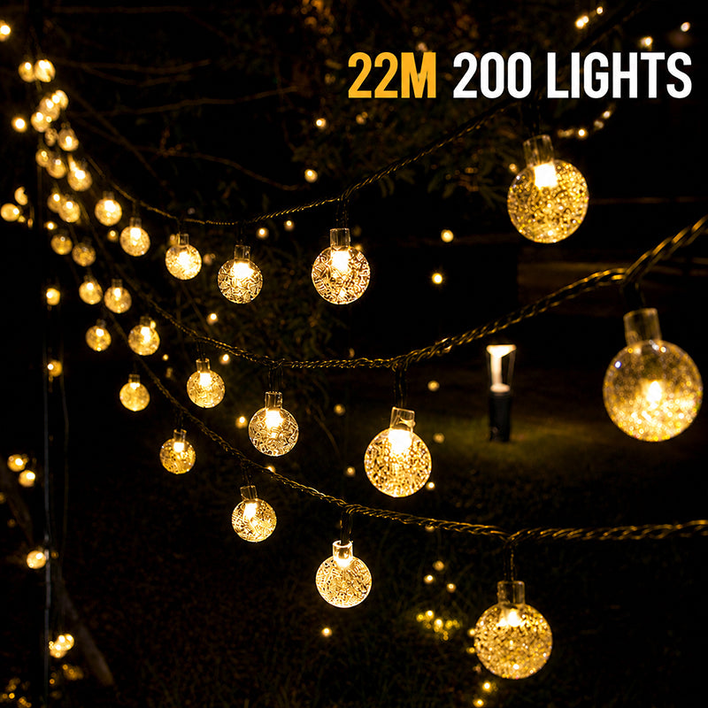 LED Solar Bubble String Lights Outdoor Waterproof Garden Lawn Holiday