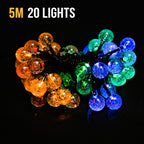 LED Solar Bubble String Lights Outdoor Waterproof Garden Lawn Holiday