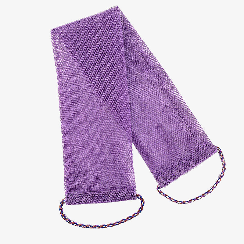 Back Exfoliating Bath Scrubber Long Strip with Rope Bath Towel High Elasticity Sauna Towel