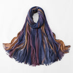Ethnic Rainbow Tie-Dye Rayon Wrinkled Versatile Long Scarf - Bohemian Chic Hijab & Shawl