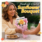 Handmade Crochet Sunflower Bouquet Cute Artificial Flower Arrangement