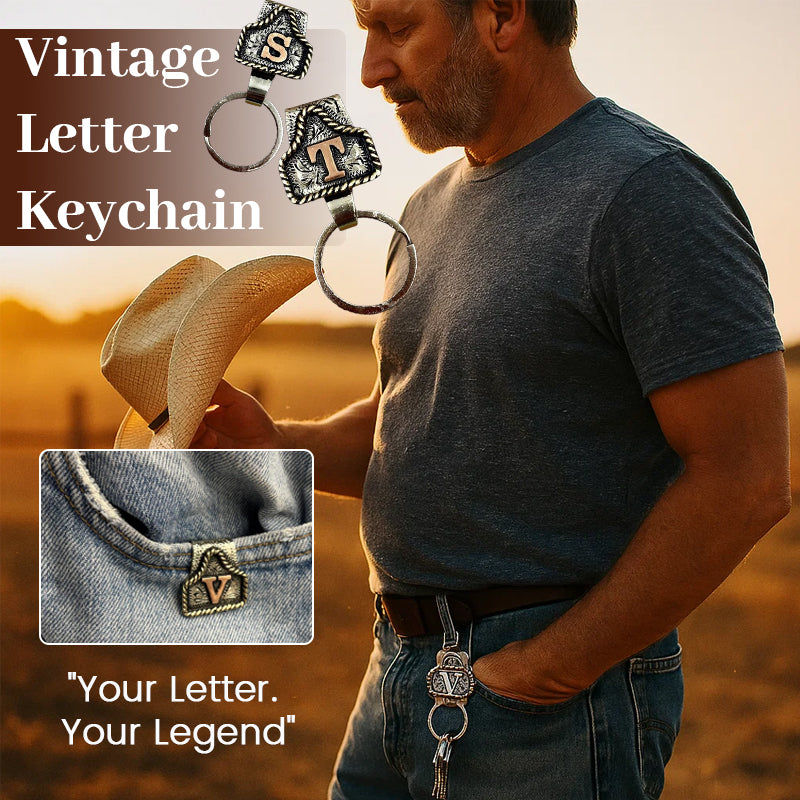 Llavero de letra vintage