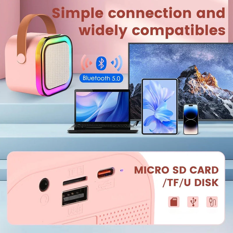 🧸 Mini karaoke machine with wireless microphone