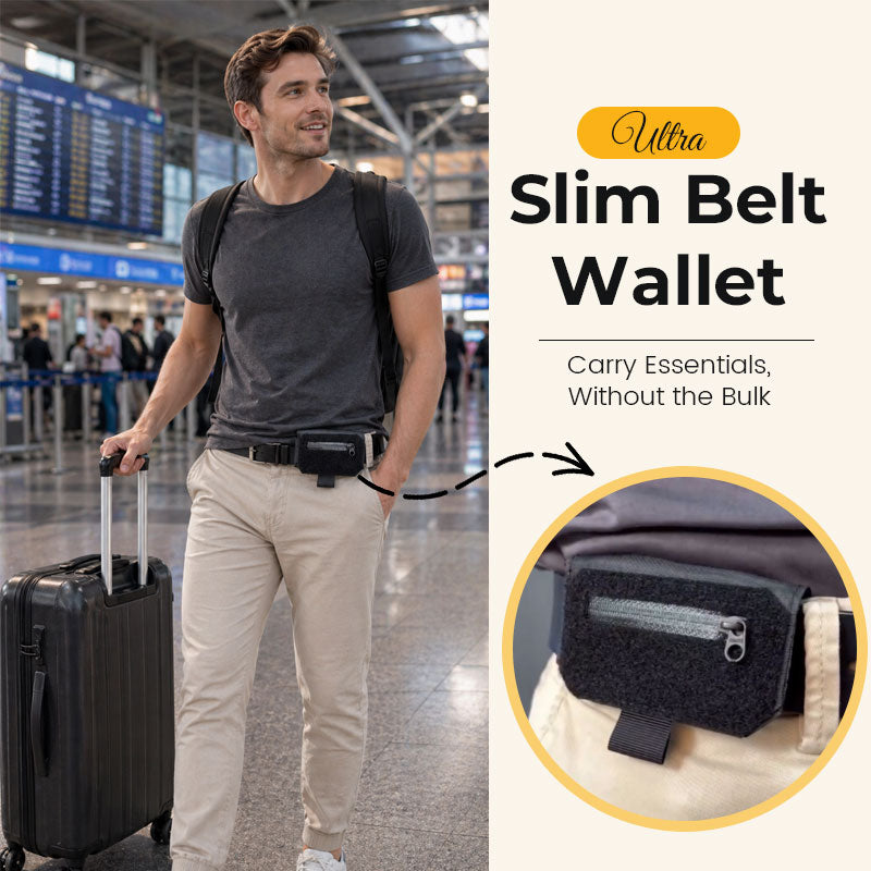 Cartera Delgada Oculta Para Cinturón – Ideal Para Viajes, Compras y Uso Diario