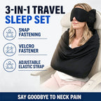 ✈️ 3-i-1 Resesovset – Ögonmask & Ergonomiskt Armstöd för Bekväm Sömn