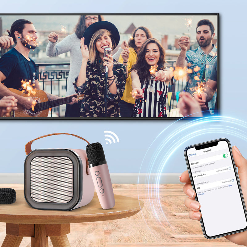 🧸 Mini karaoke machine with wireless microphone
