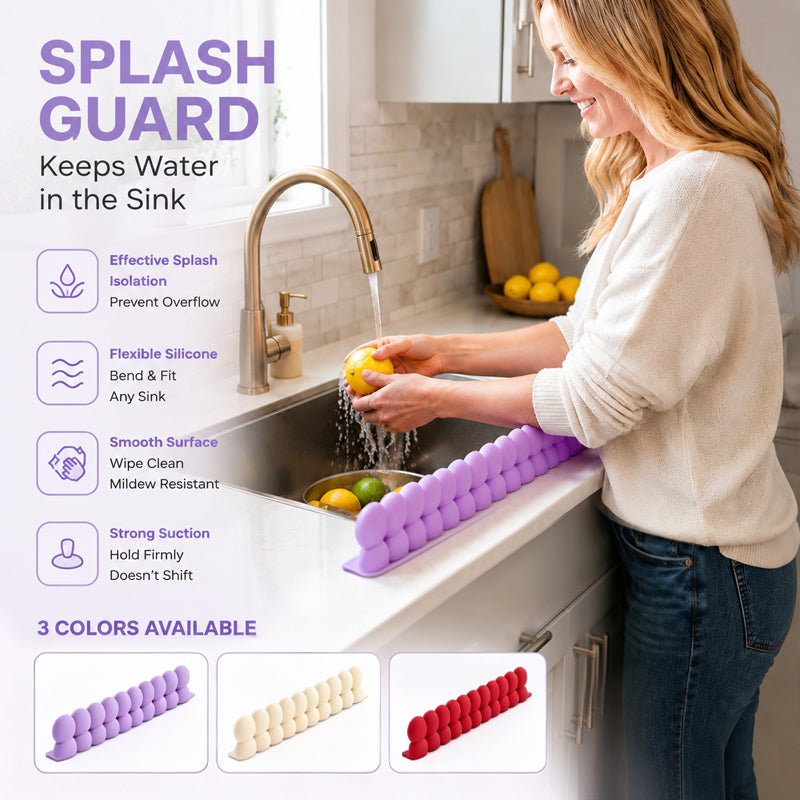 Silicone Sink Splash Guard Keep Your Kitchen Dry & Tidy