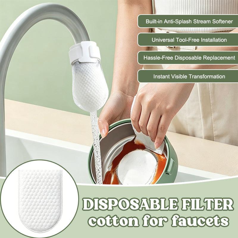 🚰 Extra-Thick Splash-Proof Faucet Filter Cotton: Visible Protection for Every Drop