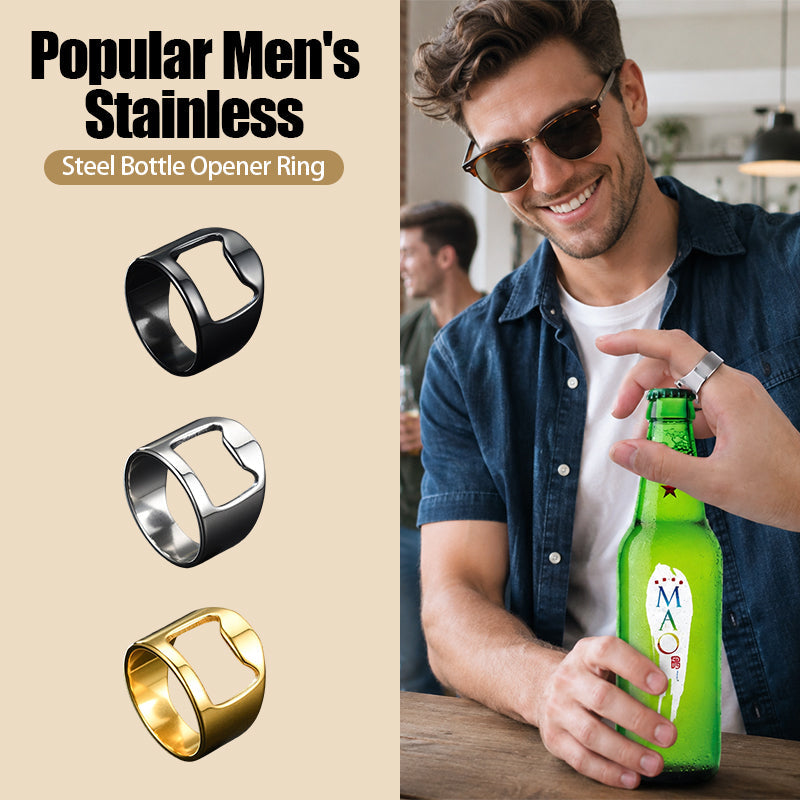 Popular Men's Stainless Steel Bottle Opener Ring