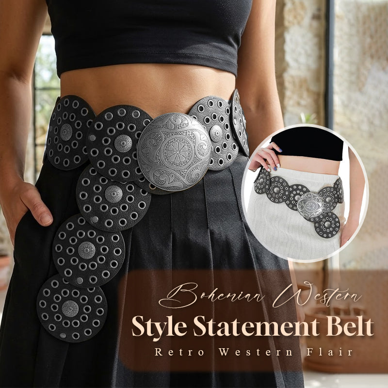 Bohemian Waist Seal European and American Retro Denim Western Style Personality Belt