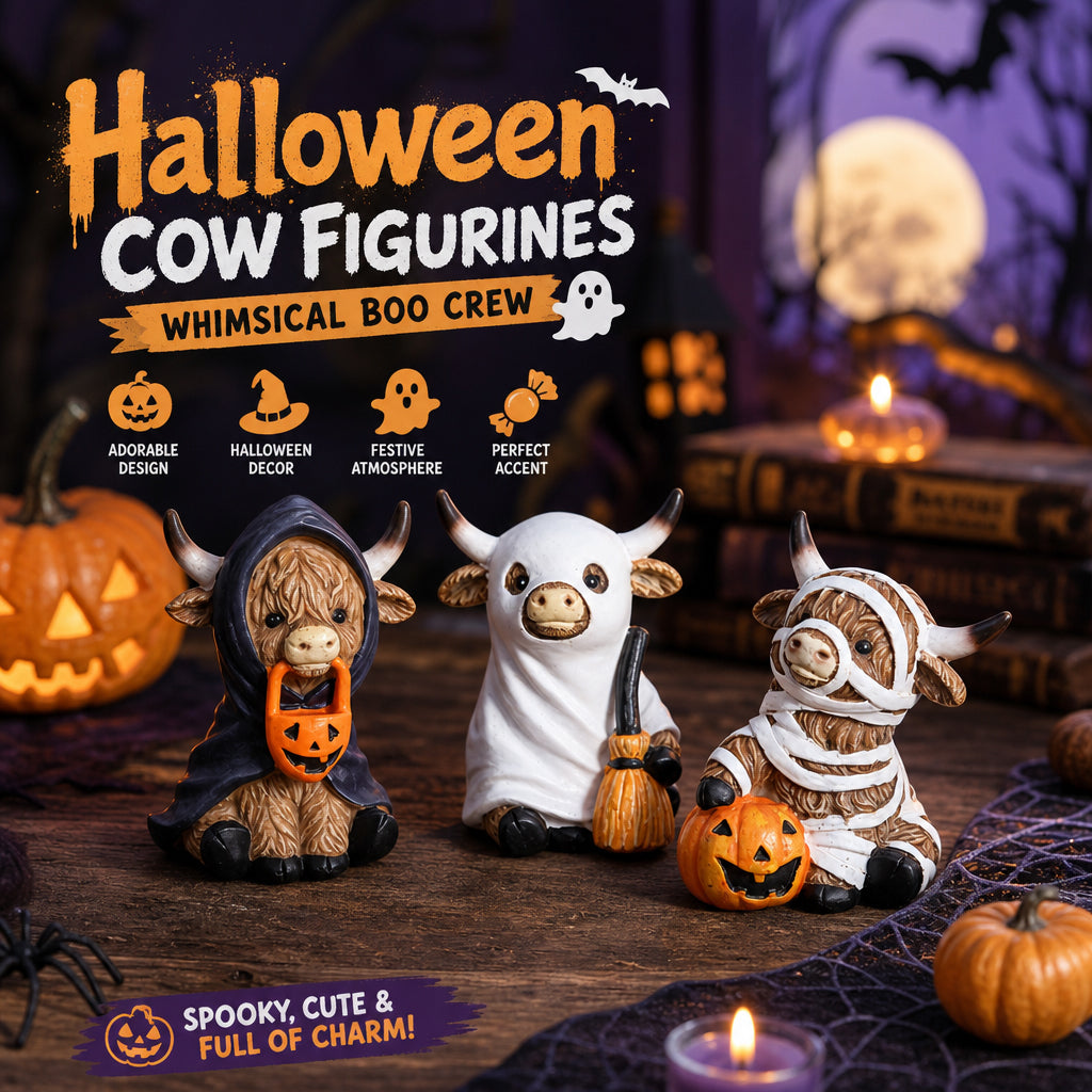Halloween Highland Cow Resin Ornaments
