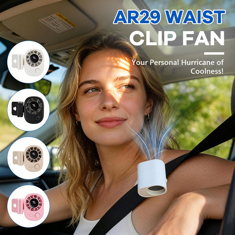 Waist Clip Fan - Portable Hurricane-Grade Cooling with 100-Speed Adjustment