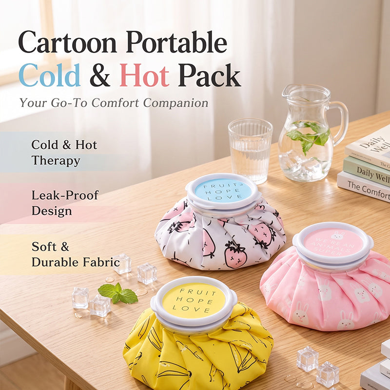 Cartoon Water Injection Cold Compress Bag for Sprains, Physiotherapy, Cooling Fabric Ice Pack, Outdoor Household Portable Foldable Cold/Hot Pack
