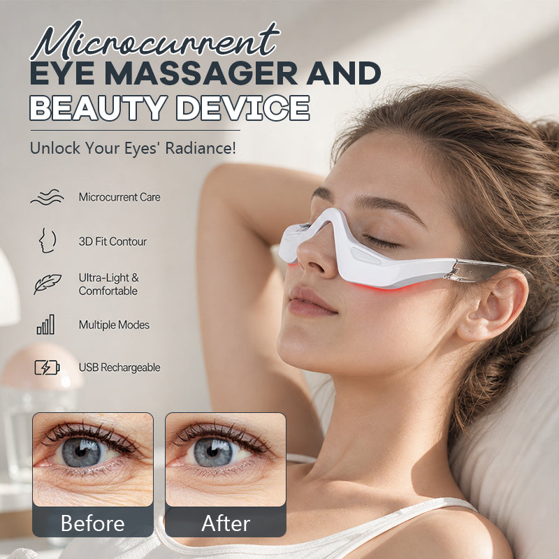 Microcurrent Eye Massager with Red Light Therapy