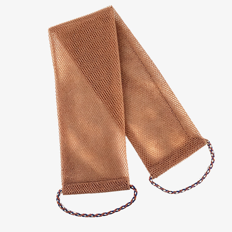 Back Exfoliating Bath Scrubber Long Strip with Rope Bath Towel High Elasticity Sauna Towel
