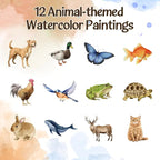 ✍️Beginner Watercolor Paint Set🎨Watercolor Animal Workbook