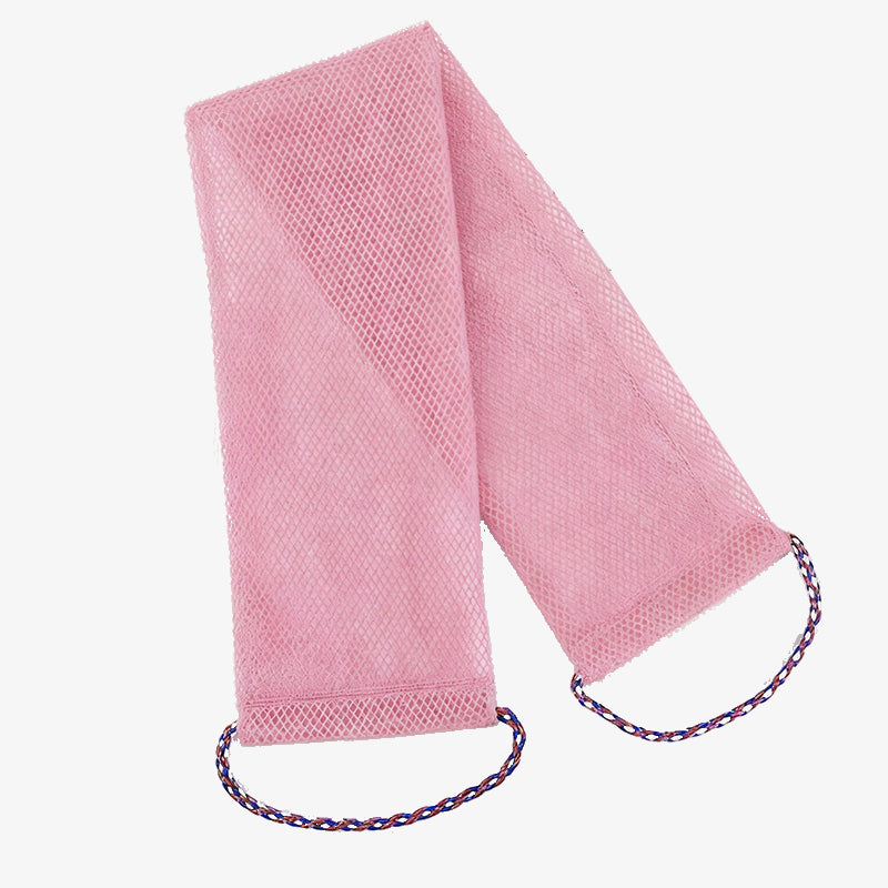 Back Exfoliating Bath Scrubber Long Strip with Rope Bath Towel High Elasticity Sauna Towel