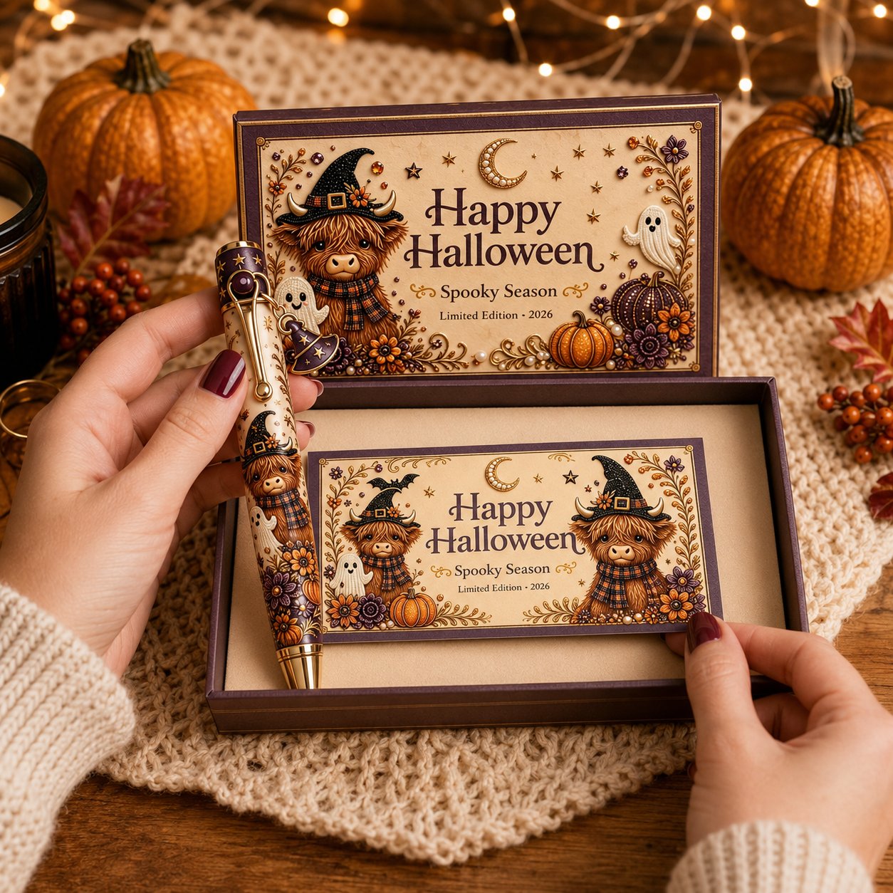 🎃🔮 Halloween Spooky Pen Gift Set | Decorative Pen, Matching Keepsake Card & Coordinating Gift Box in 3 Limited-Edition Styles ✨