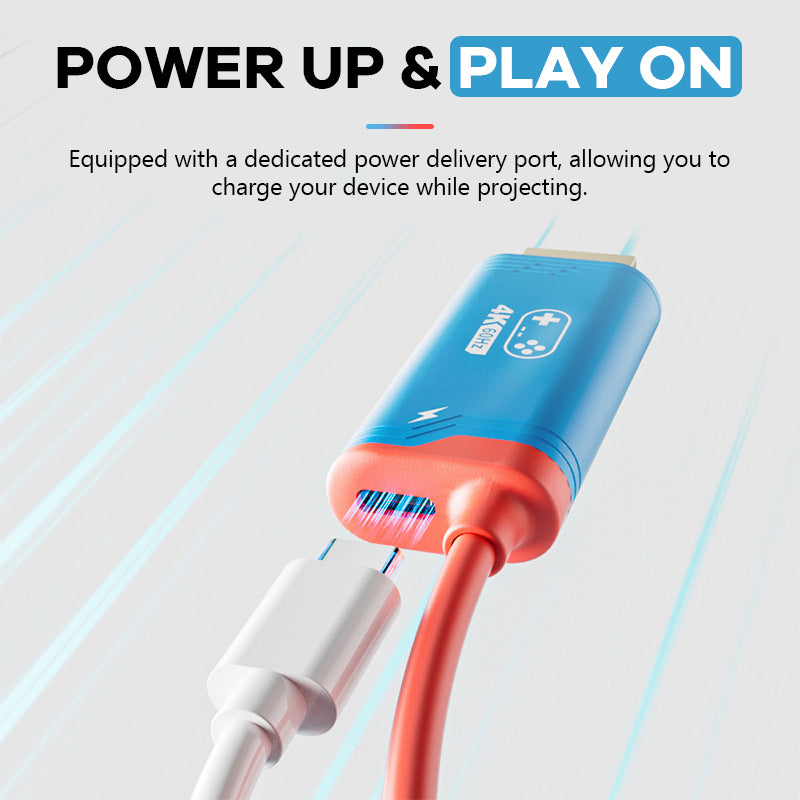 Portable Type-C to HDMI Projection Cable with 100W Power Delivery