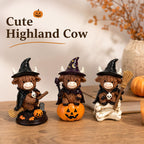 Halloween Highland Cow Witch Ornament