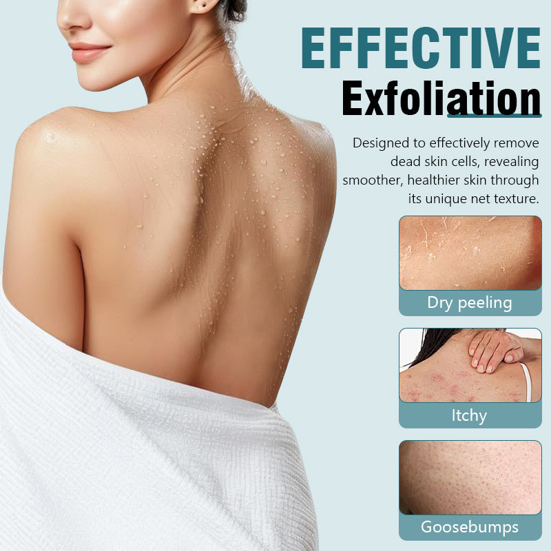 Back Exfoliating Bath Scrubber Long Strip with Rope Bath Towel High Elasticity Sauna Towel