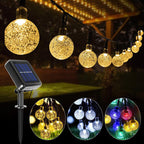 LED Solar Bubble String Lights Outdoor Waterproof Garden Lawn Holiday