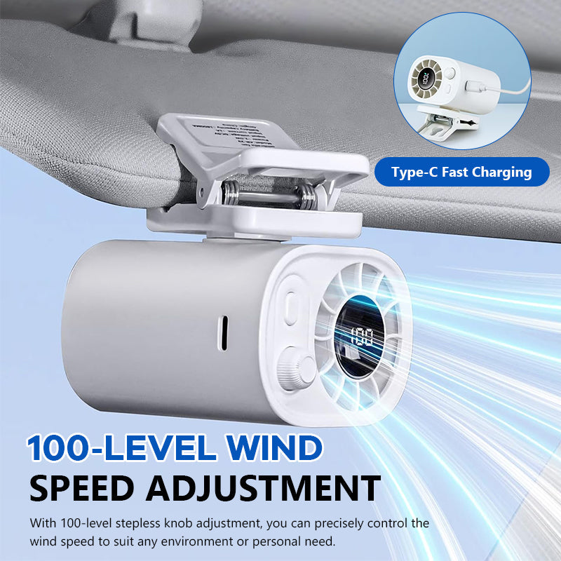 Waist Clip Fan - Portable Hurricane-Grade Cooling with 100-Speed Adjustment