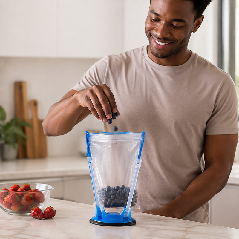 🌿 Foldable Bag Holder Stand for Everyday Kitchen Use