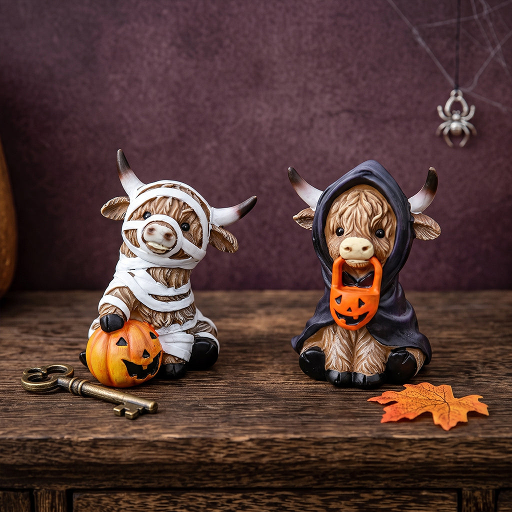 Halloween Highland Cow Resin Ornaments