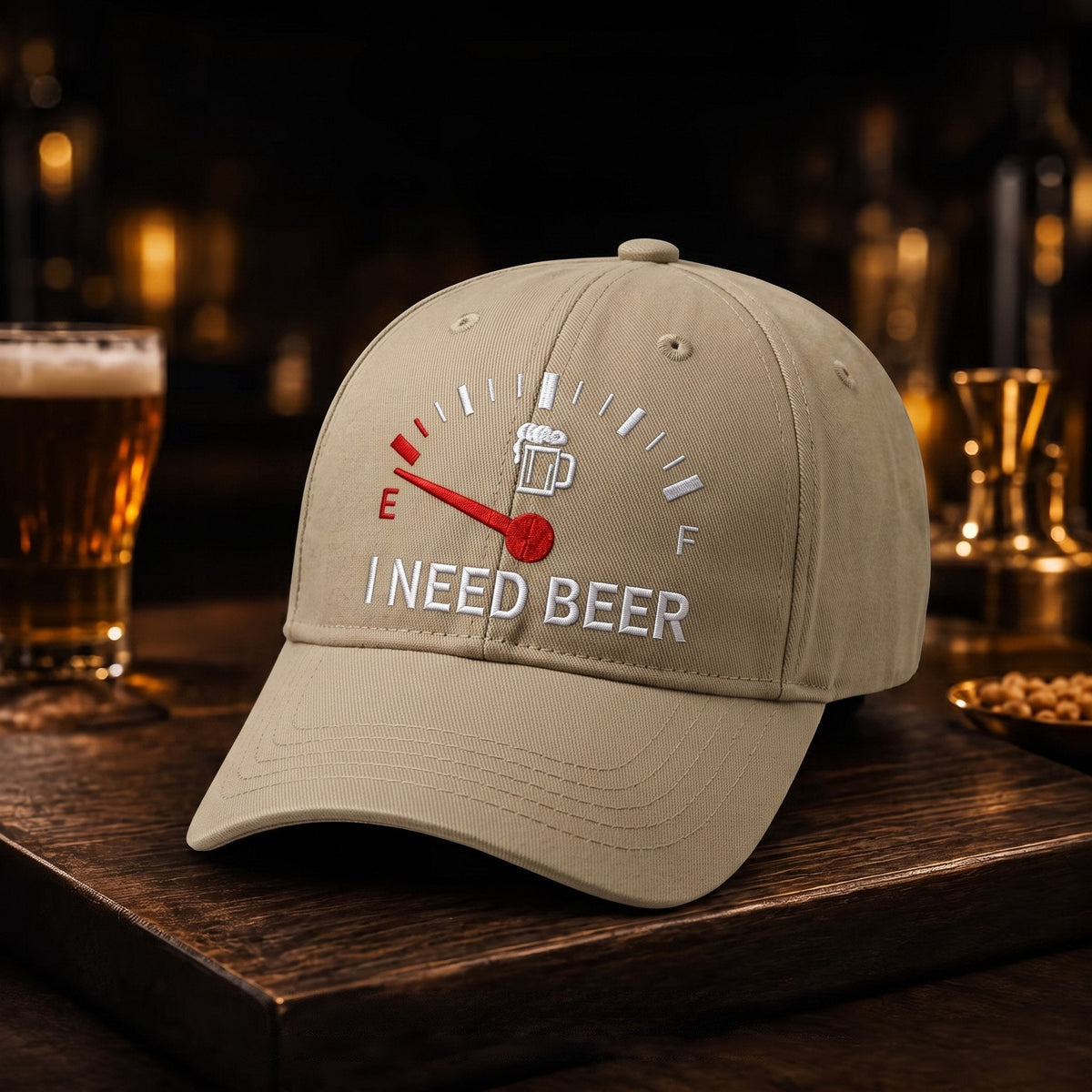 🍺 'JAG BEHÖVER ÖL' broderad basebollkeps – Unisex minneskeps 🧢