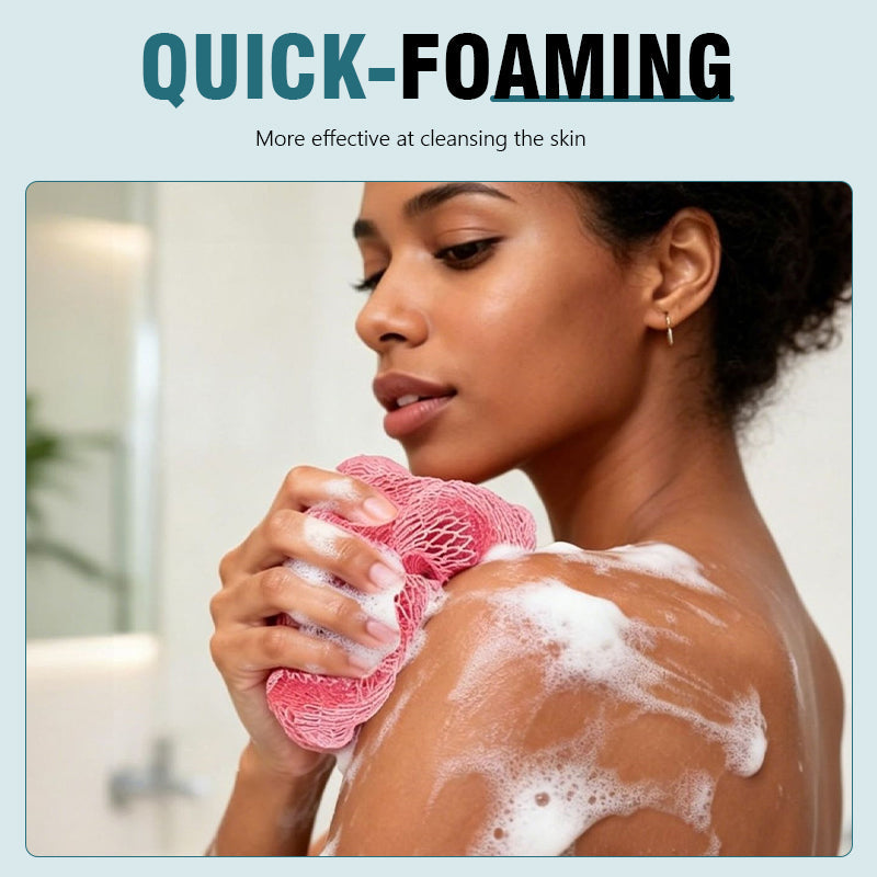 Back Exfoliating Bath Scrubber Long Strip with Rope Bath Towel High Elasticity Sauna Towel