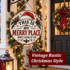 🎄 Vintage julskylt – “Det här är min juliga plats”