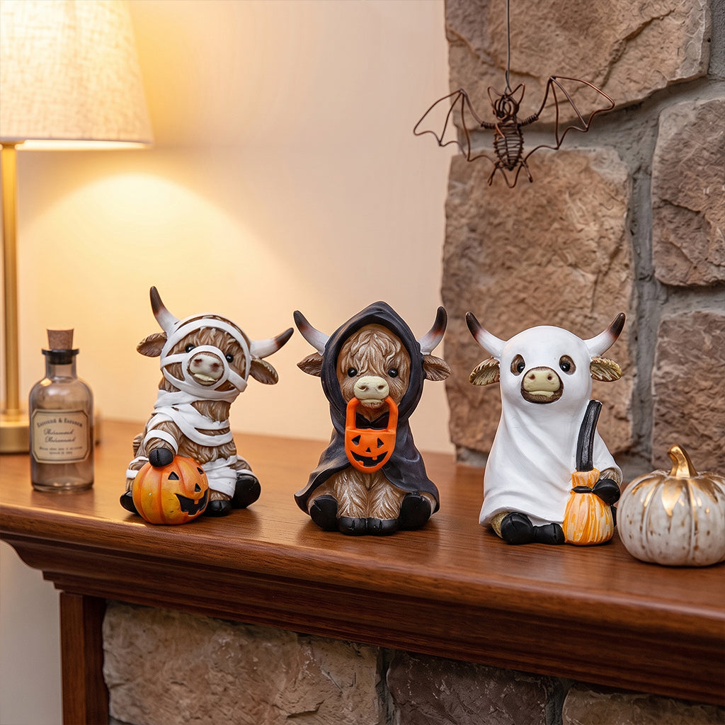Halloween Highland Cow Resin Ornaments