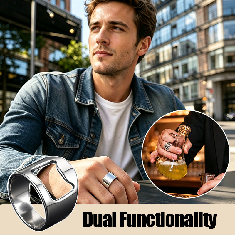 Popular Men's Stainless Steel Bottle Opener Ring
