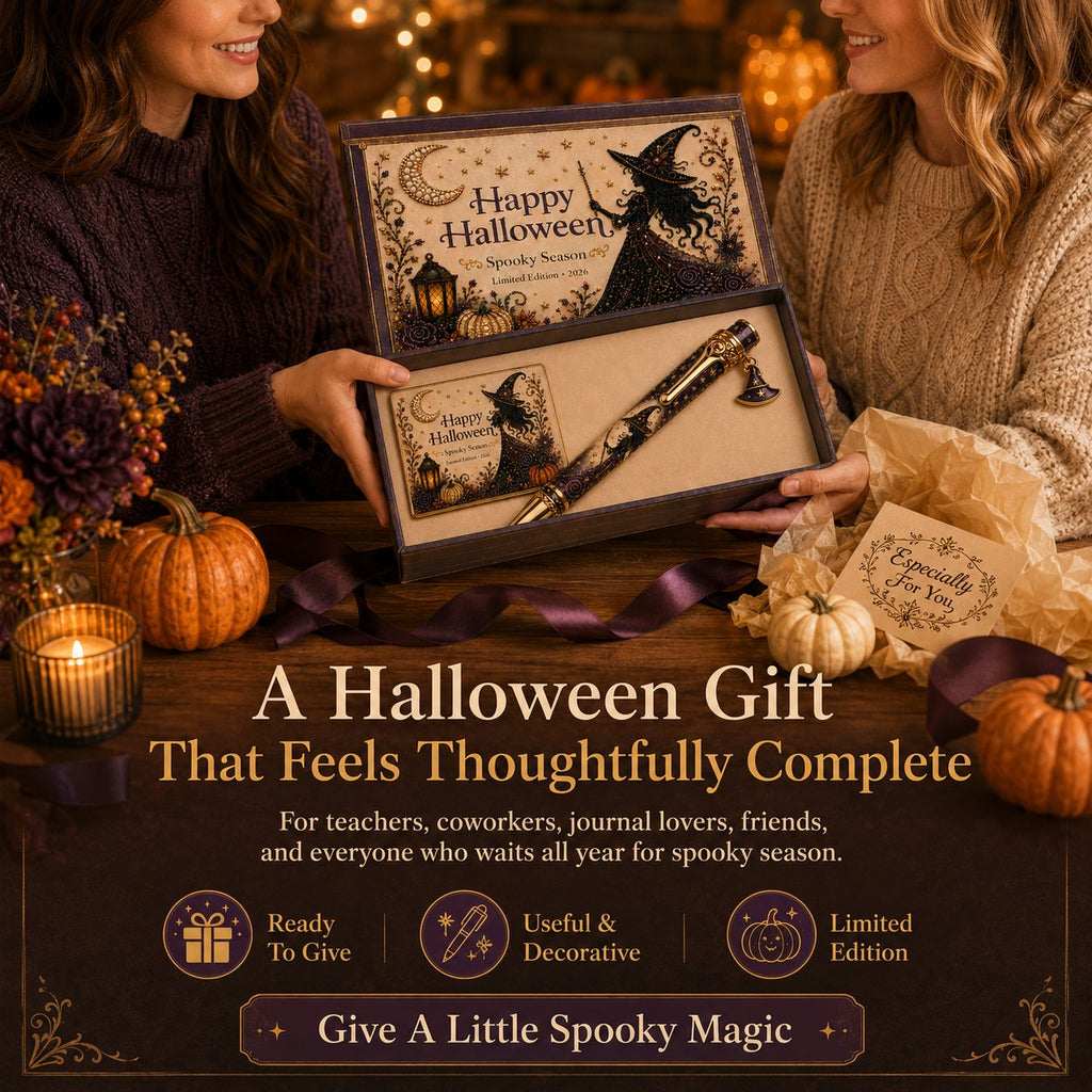🎃🔮 Halloween Spooky Pen Gift Set | Decorative Pen, Matching Keepsake Card & Coordinating Gift Box in 3 Limited-Edition Styles ✨