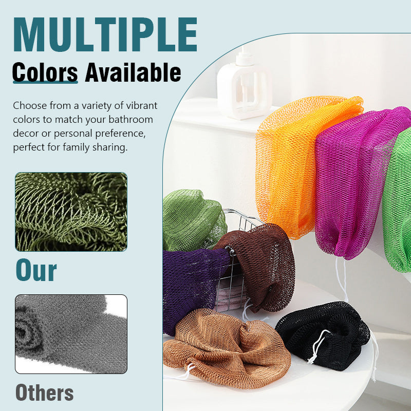 Back Exfoliating Bath Scrubber Long Strip with Rope Bath Towel High Elasticity Sauna Towel
