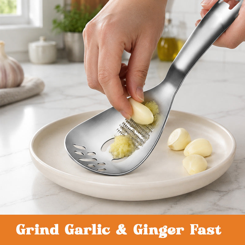 🥄 Multi-Function Grinding Spoon Strainer for Garlic, Ginger & Baby Food