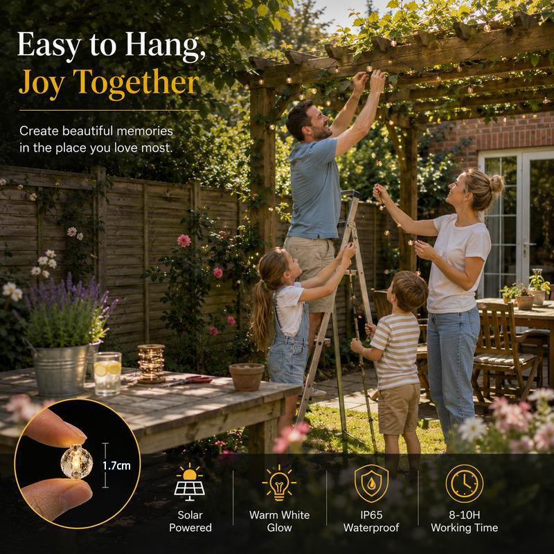 LED Solar Bubble String Lights Outdoor Waterproof Garden Lawn Holiday