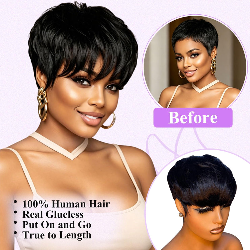 ✨ Short Pixie Bangs Wig